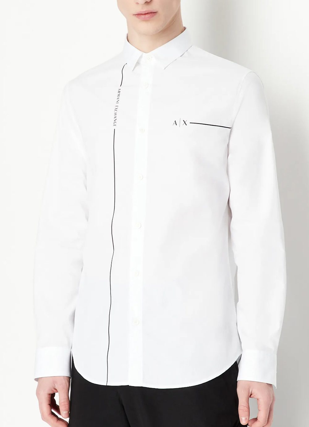 Ανδρικό πουκάμισο ARMANI EXCHANGE 3RZC01-ZNXLZ-1100 Άσπρο