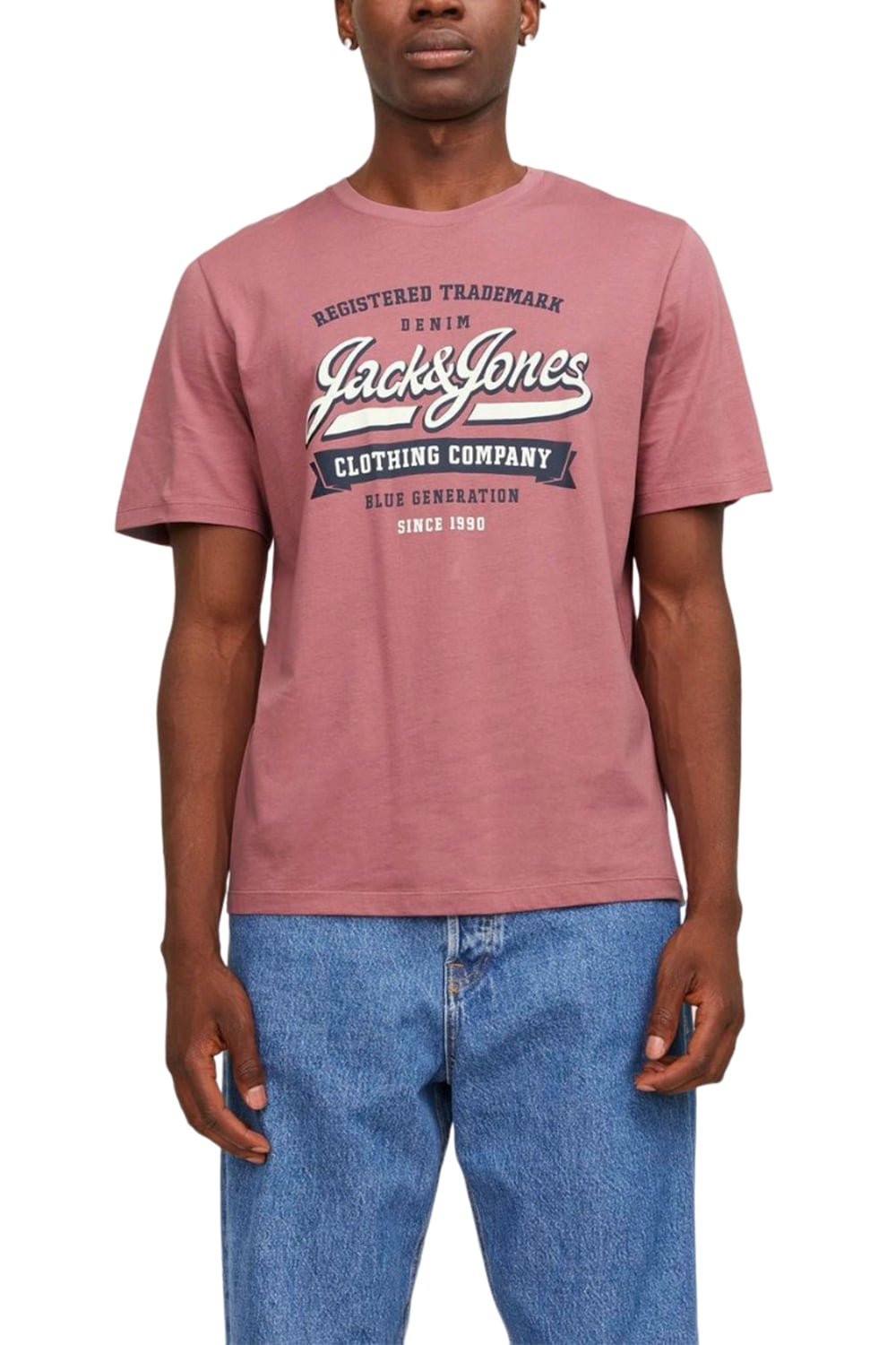 Ανδρική Μπλούζα Jack & Jones 12246690-MESA ROSE Ροζ