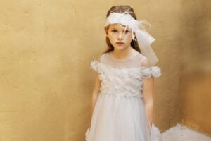 Παιδικό Βαπτιστικό Φόρεμα Για Κορίτσι BABY BLOOM 124.11005 Ασπρο