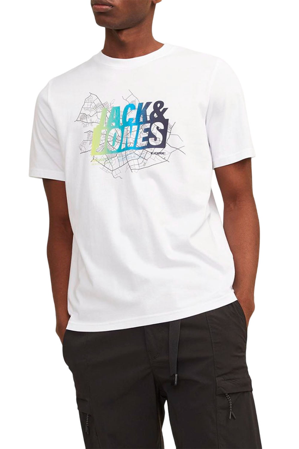 Ανδρική Μπλούζα Jack & Jones 12257908-WHITE Άσπρο