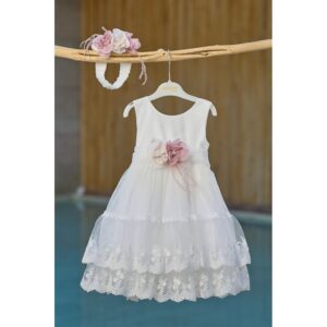 Παιδικό Βαπτιστικό Φόρεμα Για Κορίτσι ASLANIS AS603 Ασπρο
